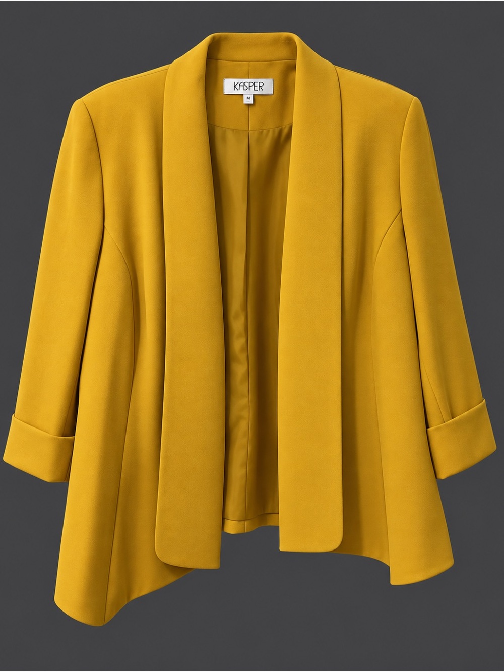 Kasper Women's Mustard Open-Front Draped Jacket